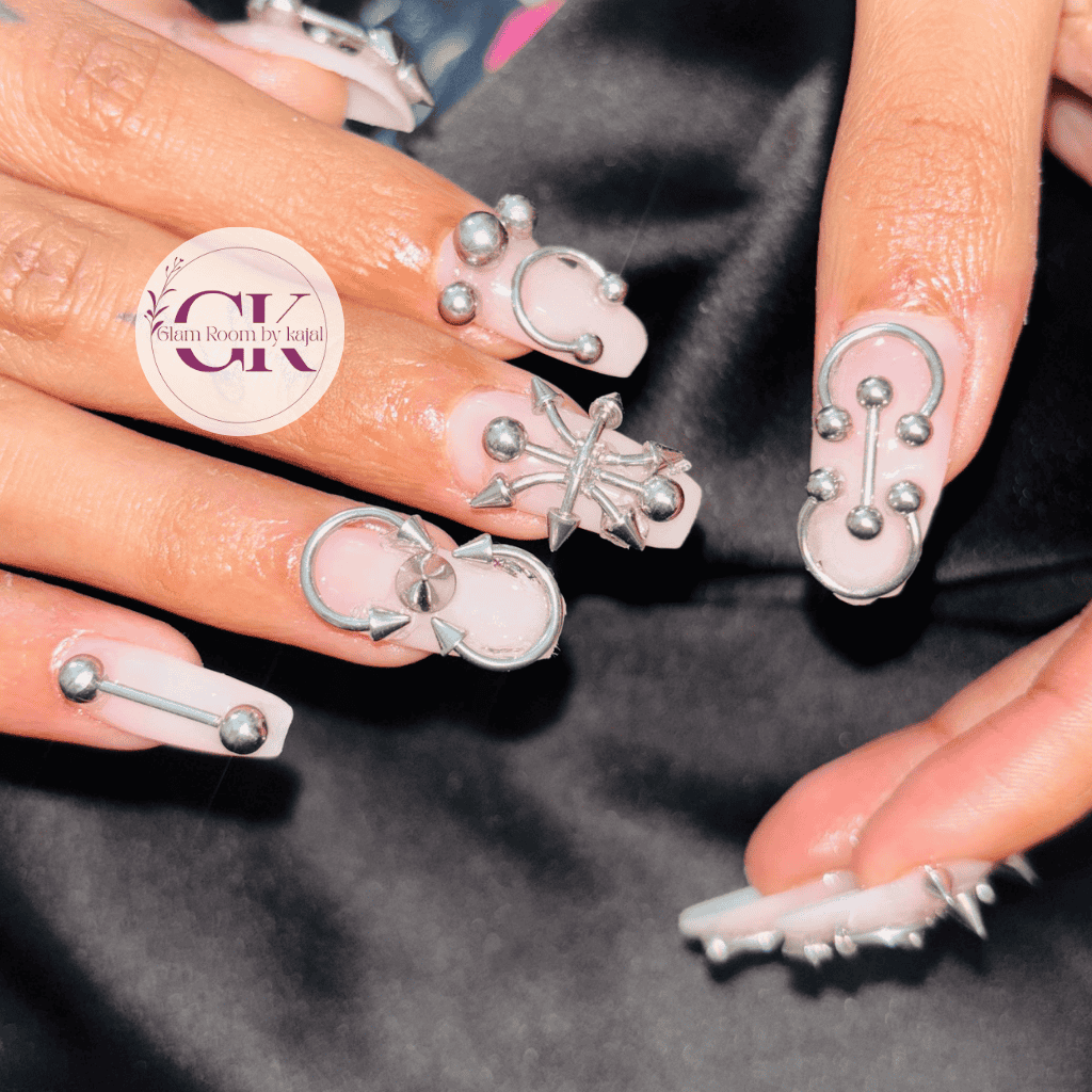 Gothic Edge Spiked Metal Luxe Press On Nails Glam Room By kajal