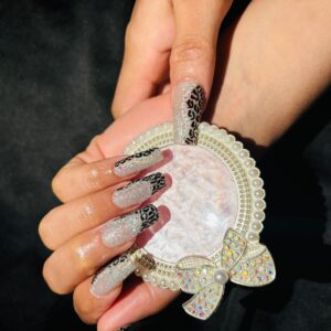 Glam Glitter Leopard Print pres on nails Glam Room BY Kajal