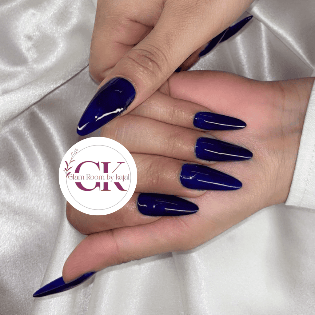 Royal Sapphire Solid Nails Glam Room By Kajal